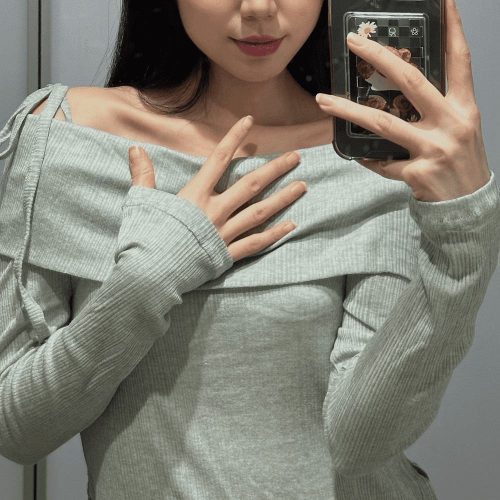 Off Shoulder Shirt - menta