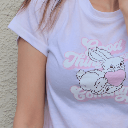 Bunny Crop Top - blanco